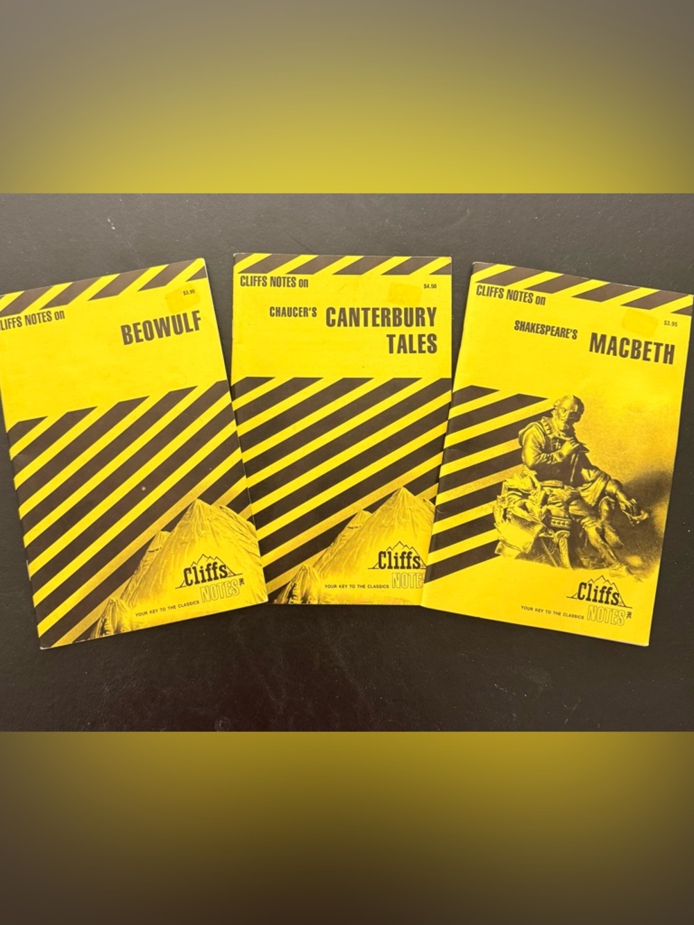 Cliff’s Notes Study Guide Set - Beowulf, Canterbury Tales, Macbeth